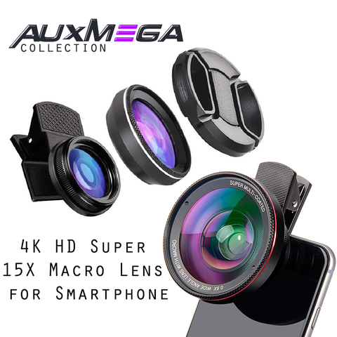 Auxmega 4K HD Super 15X Macro Lens for Smartphone