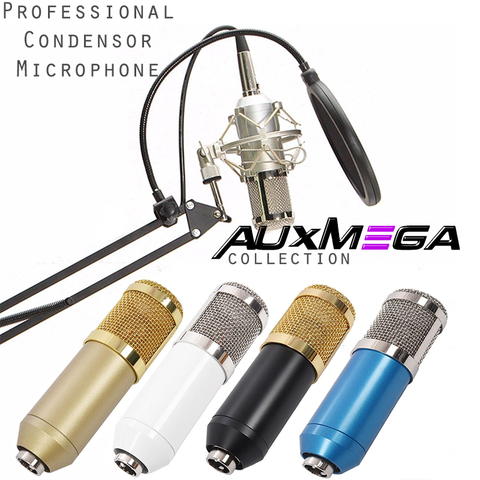 Auxmega™ Professional Condenser 3.5mm Microphone with Mic Stand + Pop Filter