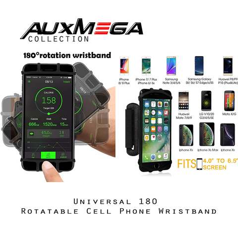 Auxmega™ Universal 180 Rotatable Cell Phone Wristband