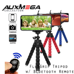 Auxmega™ FlexGrip Tripod w/ Bluetooth Remote