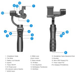 Auxmega™ 3-Axis Handheld Gimbal Stabilizer w/Focus Pull & Zoom Action Camera (Solo/Kit) - Celly Swag