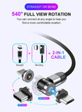 Auxmega™ 360+180 Degree Rotating Magnetic USB Charging Cable - Celly Swag