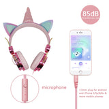 Auxmega™ Cute Unicorn Wired Headphone w/ Mic