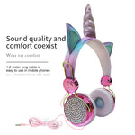 Auxmega™ Cute Unicorn Wired Headphone w/ Mic