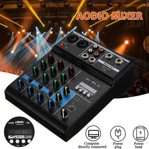 Auxmega™ Bluetooth 4 Channel Audio Mixer Console With Reverb Effect