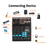 Auxmega™ Bluetooth 4 Channel Audio Mixer Console With Reverb Effect