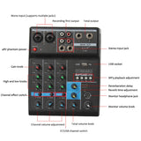 Auxmega™ Bluetooth 4 Channel Audio Mixer Console With Reverb Effect