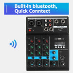 Auxmega™ Bluetooth 4 Channel Audio Mixer Console With Reverb Effect