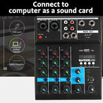 Auxmega™ Bluetooth 4 Channel Audio Mixer Console With Reverb Effect