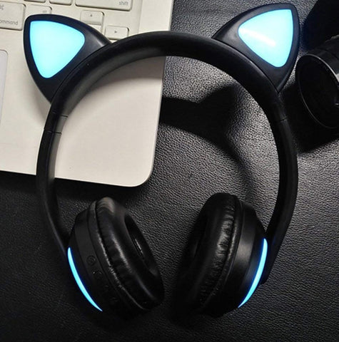 Auxmega™ LED Cat Ear Noise Cancelling Bluetooth Headphones w/ Mic