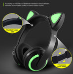 Auxmega™ LED Cat Ear Noise Cancelling Bluetooth Headphones w/ Mic